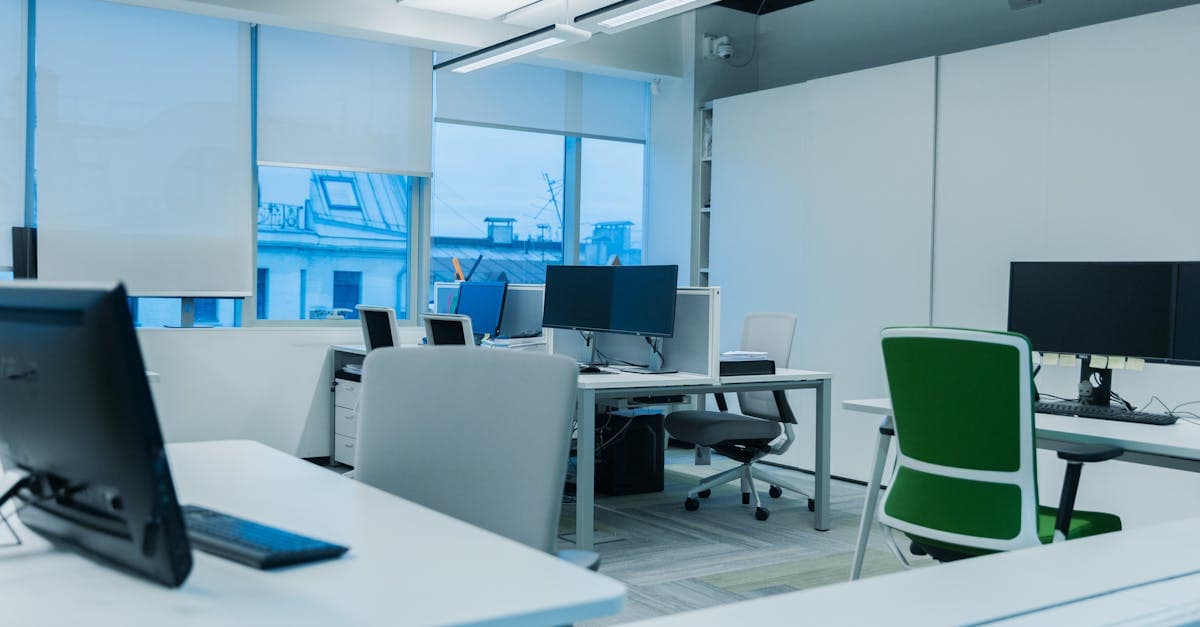 Small office with computer equipment on desks